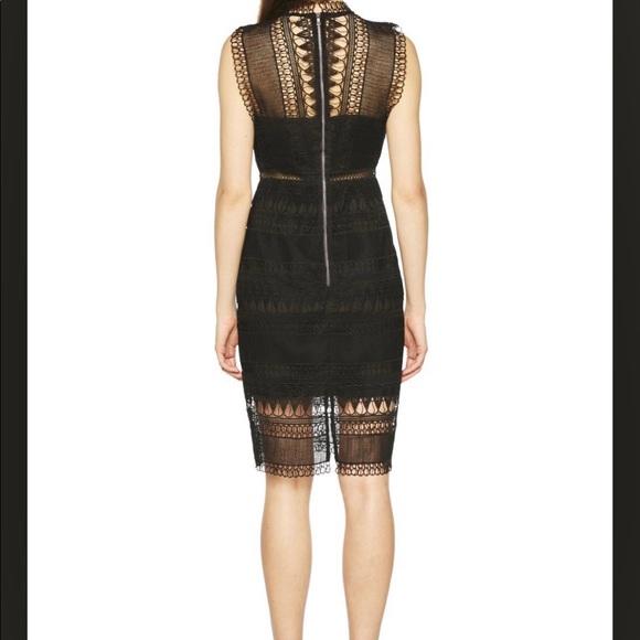 Bardot Mariana Lace Body con black Dress - Picture 1 of 11